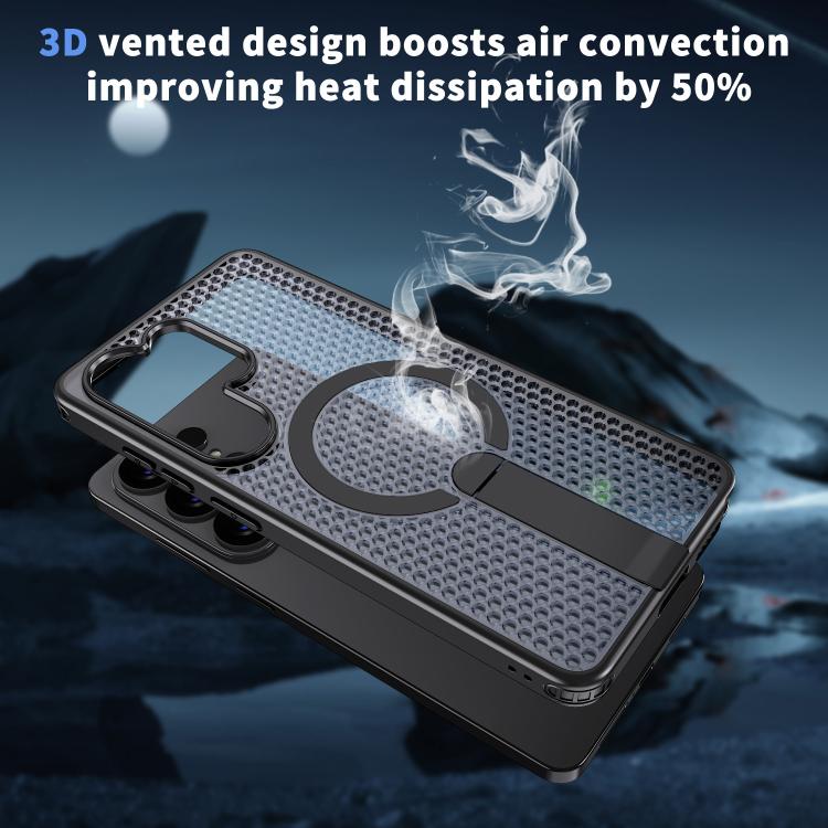 Honeycomb Cooling MagSafe Holder Phone Case, For Samsung Galaxy S26 Ultra 5G, For Samsung Galaxy A07 4G, For Samsung Galaxy A17 5G, For Samsung Galaxy M56 / F56 5G, For Samsung Galaxy A06 5G / 4G, For Samsung Galaxy S25 5G / S24 5G                     ...