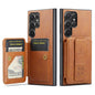 Fierre Shann FS-024 Oil Wax Cow Leather Card Holder Back Phone Case, For Samsung Galaxy S26+ 5G, For Samsung Galaxy S26 Ultra 5G, For Samsung Galaxy S26 5G, For Samsung Galaxy S25 5G, For Samsung Galaxy S25+ 5G, For Samsung Galaxy S25 Ultra 5G