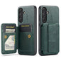 Fierre Shann FS-024 Oil Wax Cow Leather Card Holder Back Phone Case, For Samsung Galaxy S26+ 5G, For Samsung Galaxy S26 Ultra 5G, For Samsung Galaxy S26 5G, For Samsung Galaxy S25 5G, For Samsung Galaxy S25+ 5G, For Samsung Galaxy S25 Ultra 5G