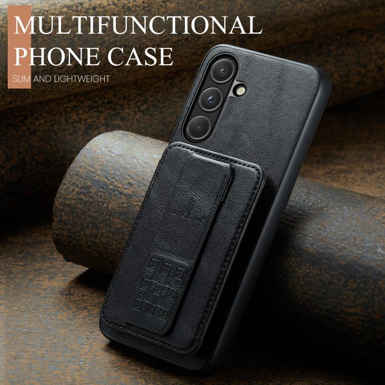 Fierre Shann FS-024 Oil Wax Cow Leather Card Holder Back Phone Case, For Samsung Galaxy S26+ 5G, For Samsung Galaxy S26 Ultra 5G, For Samsung Galaxy S26 5G, For Samsung Galaxy S25 5G, For Samsung Galaxy S25+ 5G, For Samsung Galaxy S25 Ultra 5G