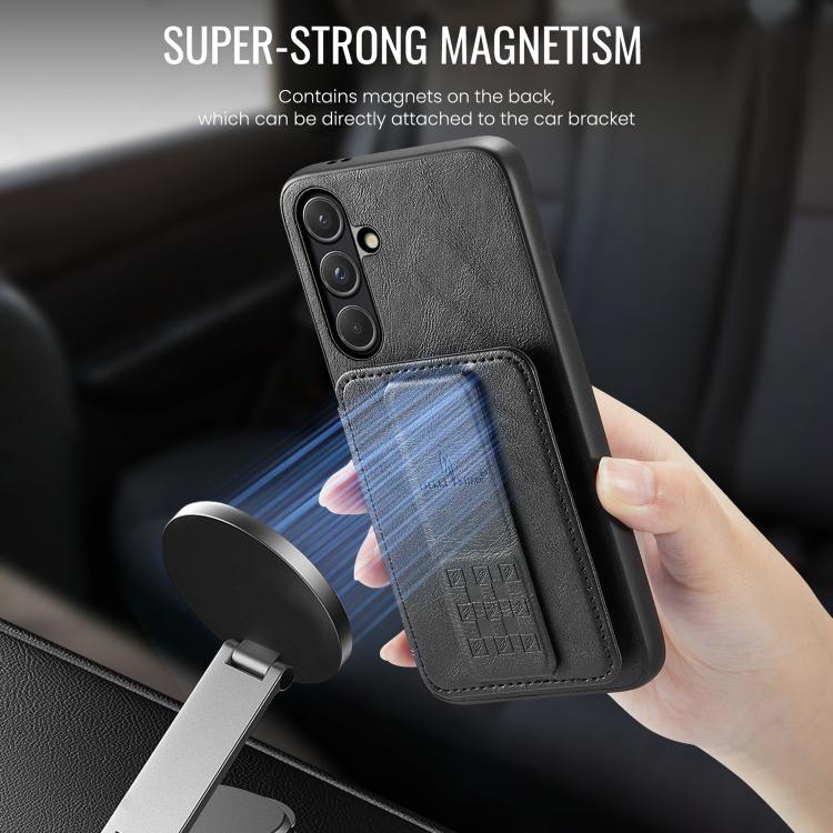 Fierre Shann FS-024 Oil Wax Cow Leather Card Holder Back Phone Case, For Samsung Galaxy S26+ 5G, For Samsung Galaxy S26 Ultra 5G, For Samsung Galaxy S26 5G, For Samsung Galaxy S25 5G, For Samsung Galaxy S25+ 5G, For Samsung Galaxy S25 Ultra 5G