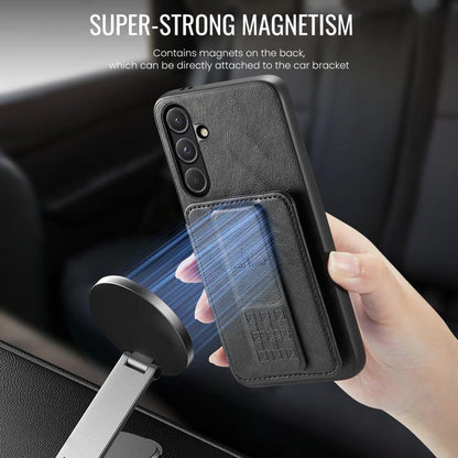 Fierre Shann FS-024 Oil Wax Cow Leather Card Holder Back Phone Case, For Samsung Galaxy S26+ 5G, For Samsung Galaxy S26 Ultra 5G, For Samsung Galaxy S26 5G, For Samsung Galaxy S25 5G, For Samsung Galaxy S25+ 5G, For Samsung Galaxy S25 Ultra 5G