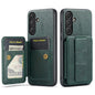 Fierre Shann FS-024 Oil Wax Cow Leather Card Holder Back Phone Case, For Samsung Galaxy S26+ 5G, For Samsung Galaxy S26 Ultra 5G, For Samsung Galaxy S26 5G, For Samsung Galaxy S25 5G, For Samsung Galaxy S25+ 5G, For Samsung Galaxy S25 Ultra 5G
