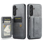 Fierre Shann FS-024 Oil Wax Cow Leather Card Holder Back Phone Case, For Samsung Galaxy S26+ 5G, For Samsung Galaxy S26 Ultra 5G, For Samsung Galaxy S26 5G, For Samsung Galaxy S25 5G, For Samsung Galaxy S25+ 5G, For Samsung Galaxy S25 Ultra 5G