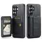 Fierre Shann FS-024 Oil Wax Cow Leather Card Holder Back Phone Case, For Samsung Galaxy S26+ 5G, For Samsung Galaxy S26 Ultra 5G, For Samsung Galaxy S26 5G, For Samsung Galaxy S25 5G, For Samsung Galaxy S25+ 5G, For Samsung Galaxy S25 Ultra 5G