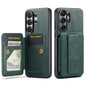 Fierre Shann FS-024 Oil Wax Cow Leather Card Holder Back Phone Case, For Samsung Galaxy S26+ 5G, For Samsung Galaxy S26 Ultra 5G, For Samsung Galaxy S26 5G, For Samsung Galaxy S25 5G, For Samsung Galaxy S25+ 5G, For Samsung Galaxy S25 Ultra 5G