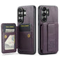 Fierre Shann FS-024 Oil Wax Cow Leather Card Holder Back Phone Case, For Samsung Galaxy S26+ 5G, For Samsung Galaxy S26 Ultra 5G, For Samsung Galaxy S26 5G, For Samsung Galaxy S25 5G, For Samsung Galaxy S25+ 5G, For Samsung Galaxy S25 Ultra 5G