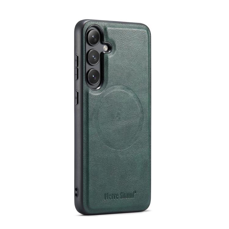 Fierre Shann FS-027 Cowhide Texture MagSafe Magnetic Phone Case, For Samsung Galaxy S26+ 5G, For Samsung Galaxy S26 Ultra 5G, For Samsung Galaxy S26 5G, For Samsung Galaxy S25 5G, For Samsung Galaxy S25+ 5G, For Samsung Galaxy S25 Ultra 5G             ...