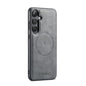 Fierre Shann FS-027 Cowhide Texture MagSafe Magnetic Phone Case, For Samsung Galaxy S26+ 5G, For Samsung Galaxy S26 Ultra 5G, For Samsung Galaxy S26 5G, For Samsung Galaxy S25 5G, For Samsung Galaxy S25+ 5G, For Samsung Galaxy S25 Ultra 5G             ...