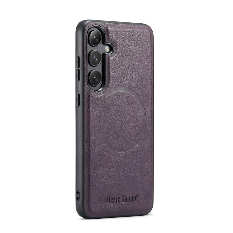 Fierre Shann FS-027 Cowhide Texture MagSafe Magnetic Phone Case, For Samsung Galaxy S26+ 5G, For Samsung Galaxy S26 Ultra 5G, For Samsung Galaxy S26 5G, For Samsung Galaxy S25 5G, For Samsung Galaxy S25+ 5G, For Samsung Galaxy S25 Ultra 5G             ...