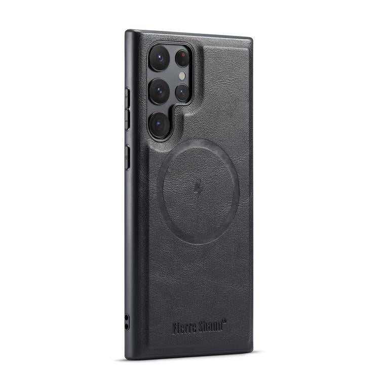 Fierre Shann FS-027 Cowhide Texture MagSafe Magnetic Phone Case, For Samsung Galaxy S26+ 5G, For Samsung Galaxy S26 Ultra 5G, For Samsung Galaxy S26 5G, For Samsung Galaxy S25 5G, For Samsung Galaxy S25+ 5G, For Samsung Galaxy S25 Ultra 5G             ...