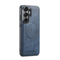 Fierre Shann FS-027 Cowhide Texture MagSafe Magnetic Phone Case, For Samsung Galaxy S26+ 5G, For Samsung Galaxy S26 Ultra 5G, For Samsung Galaxy S26 5G, For Samsung Galaxy S25 5G, For Samsung Galaxy S25+ 5G, For Samsung Galaxy S25 Ultra 5G             ...