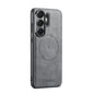 Fierre Shann FS-027 Cowhide Texture MagSafe Magnetic Phone Case, For Samsung Galaxy S26+ 5G, For Samsung Galaxy S26 Ultra 5G, For Samsung Galaxy S26 5G, For Samsung Galaxy S25 5G, For Samsung Galaxy S25+ 5G, For Samsung Galaxy S25 Ultra 5G             ...