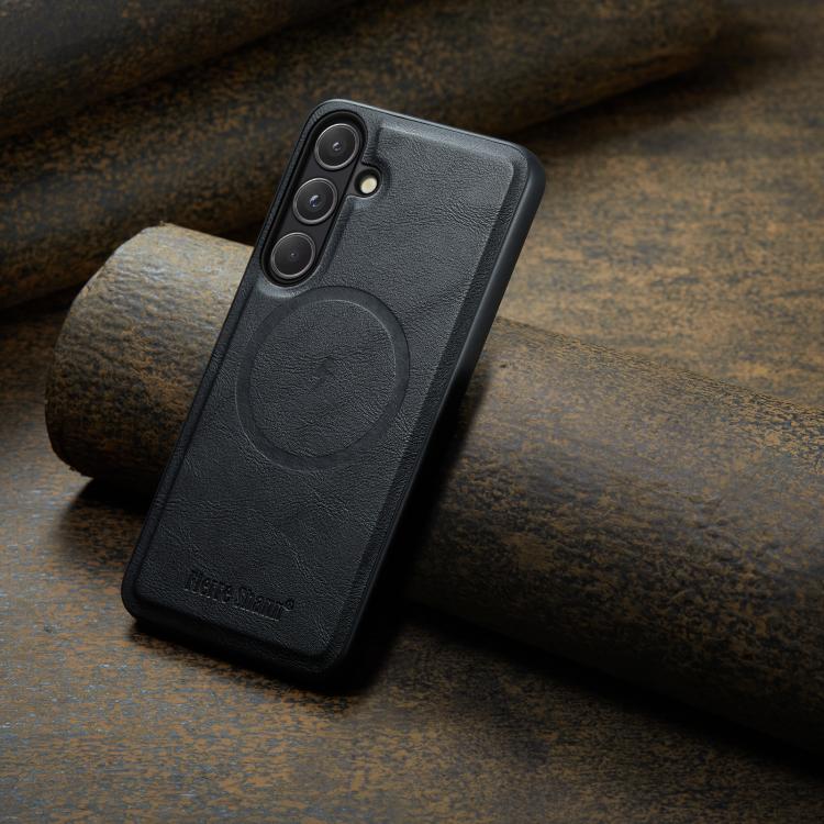 Fierre Shann FS-027 Cowhide Texture MagSafe Magnetic Phone Case, For Samsung Galaxy S26+ 5G, For Samsung Galaxy S26 Ultra 5G, For Samsung Galaxy S26 5G, For Samsung Galaxy S25 5G, For Samsung Galaxy S25+ 5G, For Samsung Galaxy S25 Ultra 5G             ...