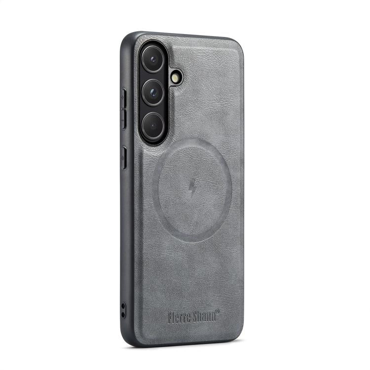 Fierre Shann FS-027 Cowhide Texture MagSafe Magnetic Phone Case, For Samsung Galaxy S26+ 5G, For Samsung Galaxy S26 Ultra 5G, For Samsung Galaxy S26 5G, For Samsung Galaxy S25 5G, For Samsung Galaxy S25+ 5G, For Samsung Galaxy S25 Ultra 5G             ...