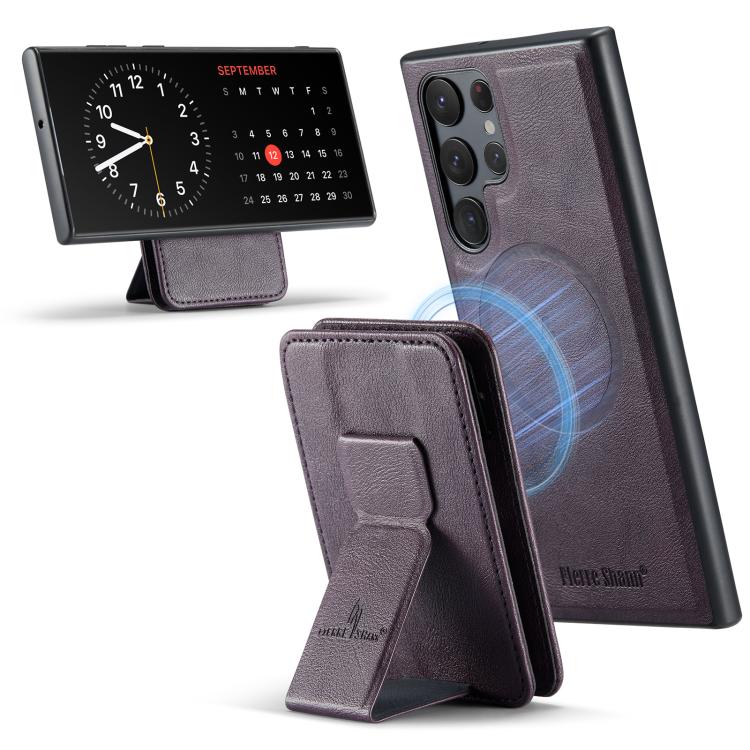 Fierre Shann FS028 MagSafe RFID Card Holder Back Phone Case, For Samsung Galaxy S26+ 5G, For Samsung Galaxy S26 Ultra 5G, For Samsung Galaxy S26 5G, For Samsung Galaxy S25 5G, For Samsung Galaxy S25+ 5G, For Samsung Galaxy S25 Ultra 5G                 ...