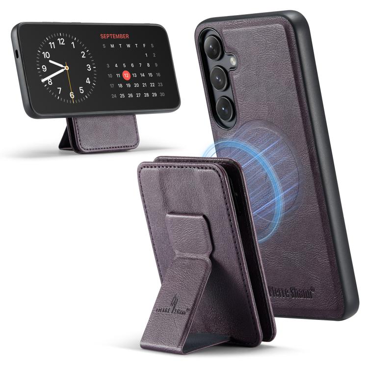 Fierre Shann FS028 MagSafe RFID Card Holder Back Phone Case, For Samsung Galaxy S26+ 5G, For Samsung Galaxy S26 Ultra 5G, For Samsung Galaxy S26 5G, For Samsung Galaxy S25 5G, For Samsung Galaxy S25+ 5G, For Samsung Galaxy S25 Ultra 5G                 ...