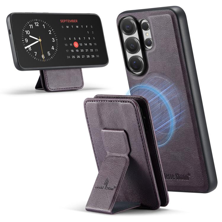 Fierre Shann FS028 MagSafe RFID Card Holder Back Phone Case, For Samsung Galaxy S26+ 5G, For Samsung Galaxy S26 Ultra 5G, For Samsung Galaxy S26 5G, For Samsung Galaxy S25 5G, For Samsung Galaxy S25+ 5G, For Samsung Galaxy S25 Ultra 5G                 ...