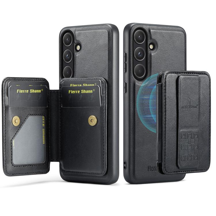 Fierre Shann FS028 MagSafe RFID Card Holder Back Phone Case, For Samsung Galaxy S26+ 5G, For Samsung Galaxy S26 Ultra 5G, For Samsung Galaxy S26 5G, For Samsung Galaxy S25 5G, For Samsung Galaxy S25+ 5G, For Samsung Galaxy S25 Ultra 5G                 ...