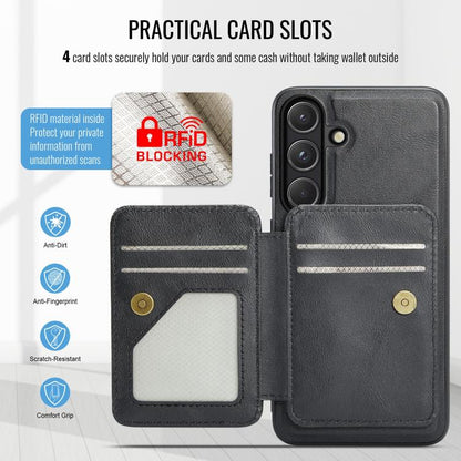 Fierre Shann FS028 MagSafe RFID Card Holder Back Phone Case, For Samsung Galaxy S26+ 5G, For Samsung Galaxy S26 Ultra 5G, For Samsung Galaxy S26 5G, For Samsung Galaxy S25 5G, For Samsung Galaxy S25+ 5G, For Samsung Galaxy S25 Ultra 5G                 ...