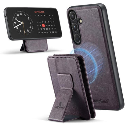 Fierre Shann FS028 MagSafe RFID Card Holder Back Phone Case, For Samsung Galaxy S26+ 5G, For Samsung Galaxy S26 Ultra 5G, For Samsung Galaxy S26 5G, For Samsung Galaxy S25 5G, For Samsung Galaxy S25+ 5G, For Samsung Galaxy S25 Ultra 5G                 ...