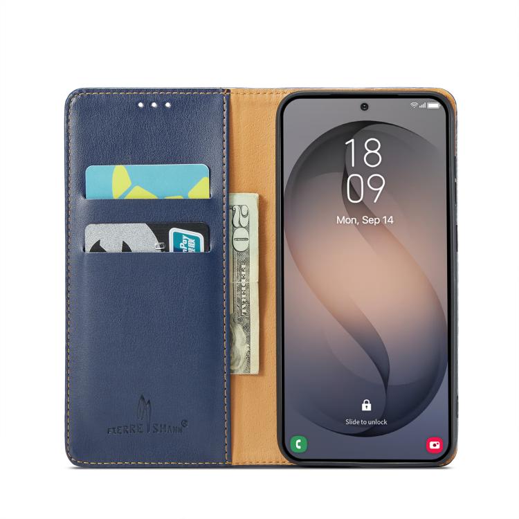 Fierre Shann PU Genuine Leather Texture Phone Case, For Samsung Galaxy S26+ 5G, For Samsung Galaxy S26 Ultra 5G, For Samsung Galaxy S26 5G, For Samsung Galaxy S25 Edge 5G, For Samsung Galaxy S25 5G, For Samsung Galaxy S25+ 5G                           ...