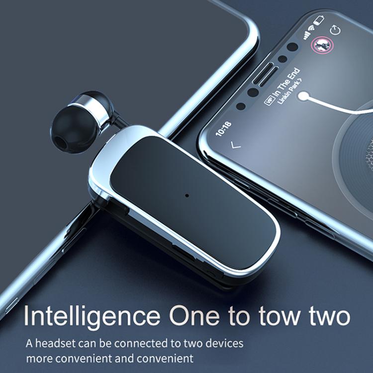 K52 Business Lavalier Retractable Cable Bluetooth Earphone