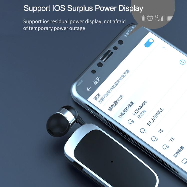 K52 Business Lavalier Retractable Cable Bluetooth Earphone