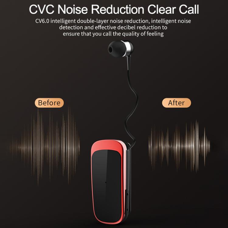 K52 Business Lavalier Retractable Cable Bluetooth Earphone