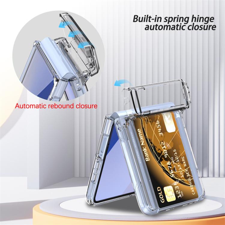 Spring Rubber Chain Card Slot PC Folding Phone Case with Stand