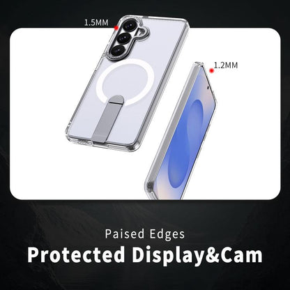 Star Shine Series TPU + PC MagSafe Phone Case with Fold Holder, For Samsung Galaxy S26+ 5G, For Samsung Galaxy S26 Ultra 5G, For Samsung Galaxy S26 5G, For Samsung Galaxy S25 FE 5G, For Samsung Galaxy S25 Edge 5G, For Samsung Galaxy S24 5G / S25 5G    ...
