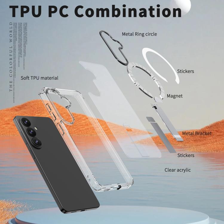 Star Shine Series TPU + PC MagSafe Phone Case with Fold Holder, For Samsung Galaxy S26+ 5G, For Samsung Galaxy S26 Ultra 5G, For Samsung Galaxy S26 5G, For Samsung Galaxy S25 FE 5G, For Samsung Galaxy S25 Edge 5G, For Samsung Galaxy S24 5G / S25 5G    ...