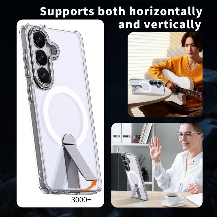 Star Shine Series TPU + PC MagSafe Phone Case with Fold Holder, For Samsung Galaxy S26+ 5G, For Samsung Galaxy S26 Ultra 5G, For Samsung Galaxy S26 5G, For Samsung Galaxy S25 FE 5G, For Samsung Galaxy S25 Edge 5G, For Samsung Galaxy S24 5G / S25 5G    ...