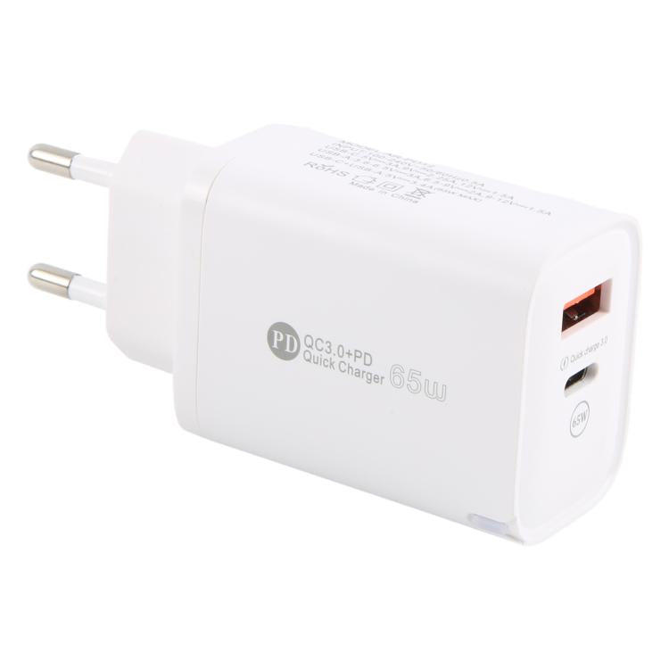 AR-PD12 65W QC3.0 USB and USB-C / Type-C PD Quick Charger, EU Plug