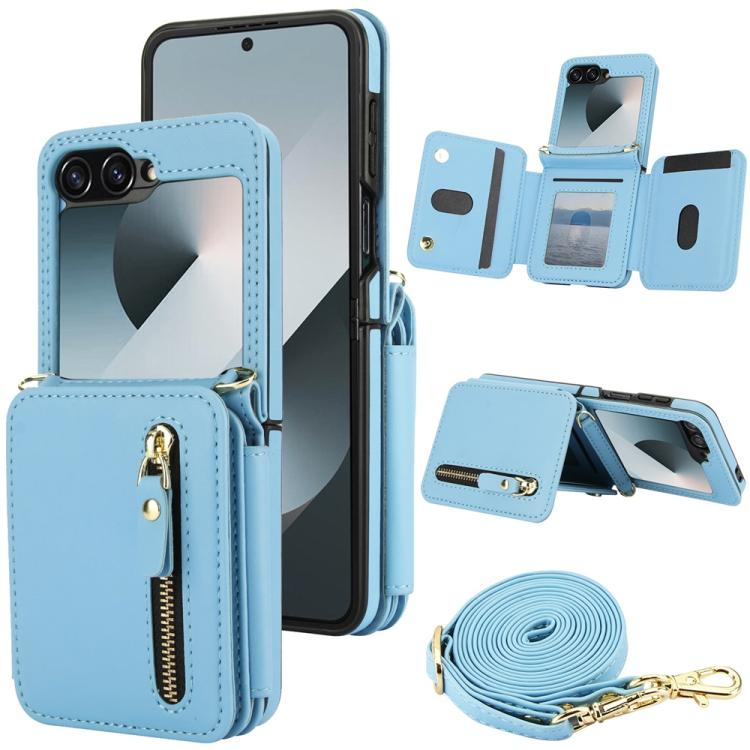 Crossbody Zipper Dual Buckle Card Bag Folding Phone Case