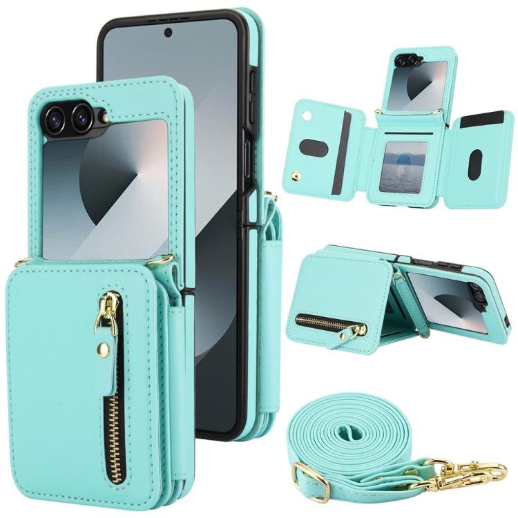 Crossbody Zipper Dual Buckle Card Bag Folding Phone Case