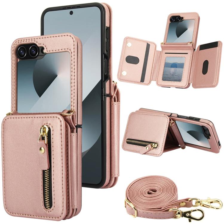 Crossbody Zipper Dual Buckle Card Bag Folding Phone Case