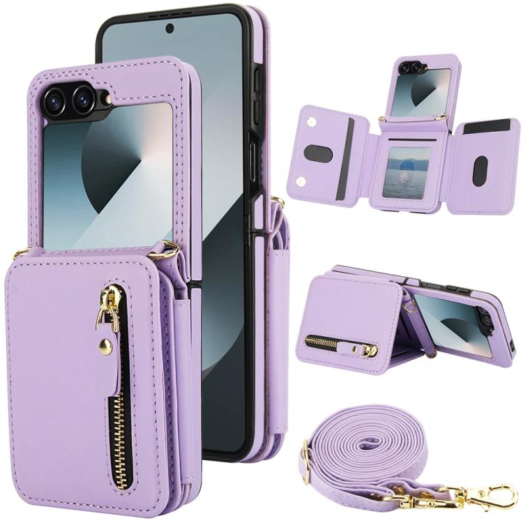 Crossbody Zipper Dual Buckle Card Bag Folding Phone Case