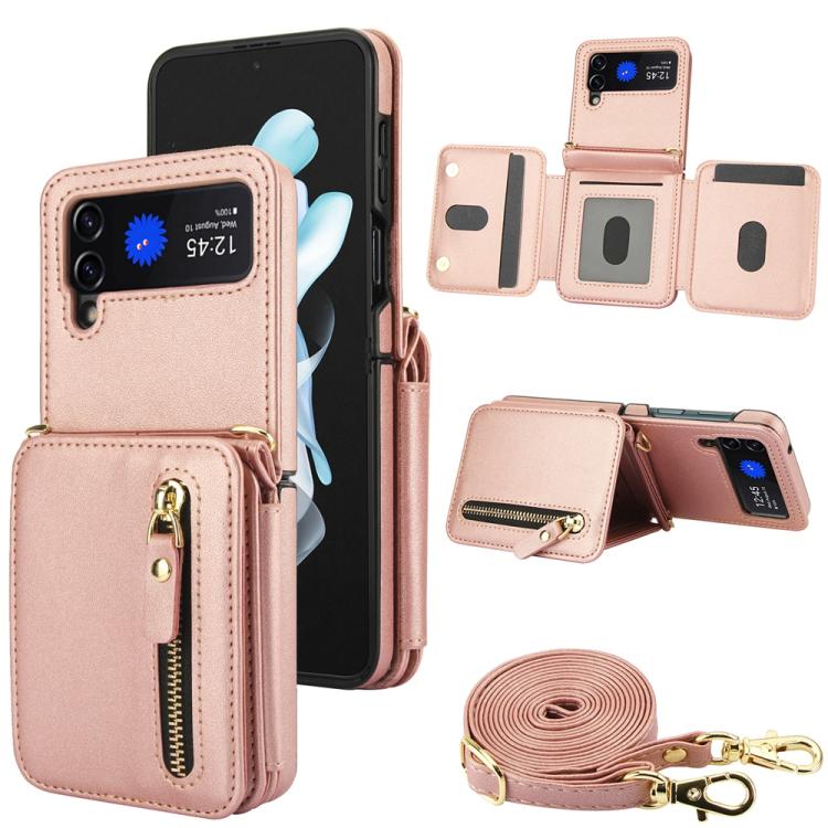 Crossbody Zipper Dual Buckle Card Bag Folding Phone Case