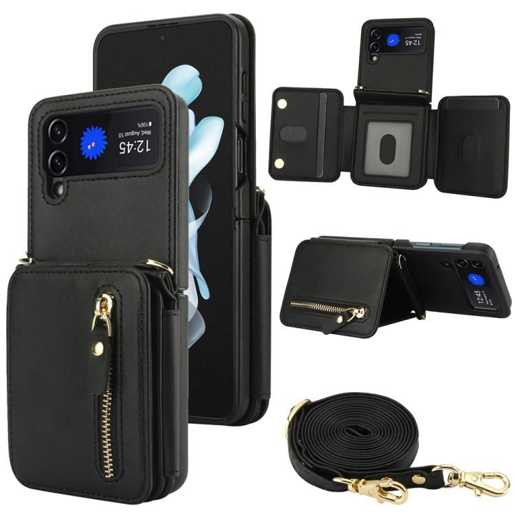 Crossbody Zipper Dual Buckle Card Bag Folding Phone Case