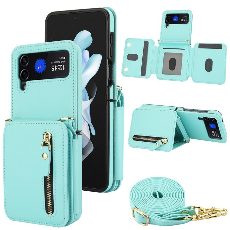 Crossbody Zipper Dual Buckle Card Bag Folding Phone Case