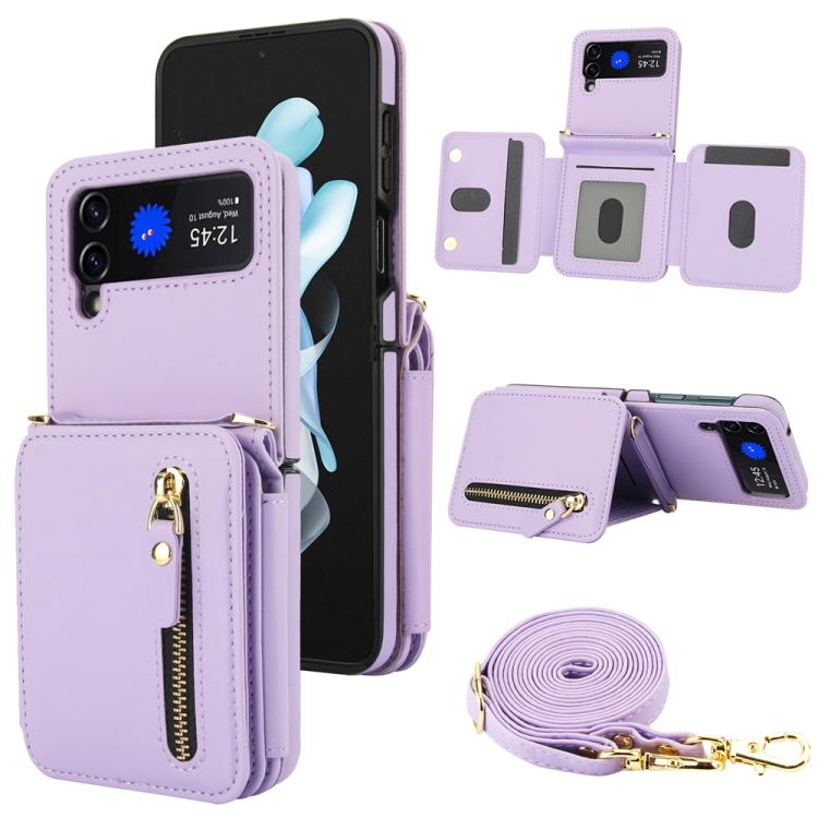 Crossbody Zipper Dual Buckle Card Bag Folding Phone Case