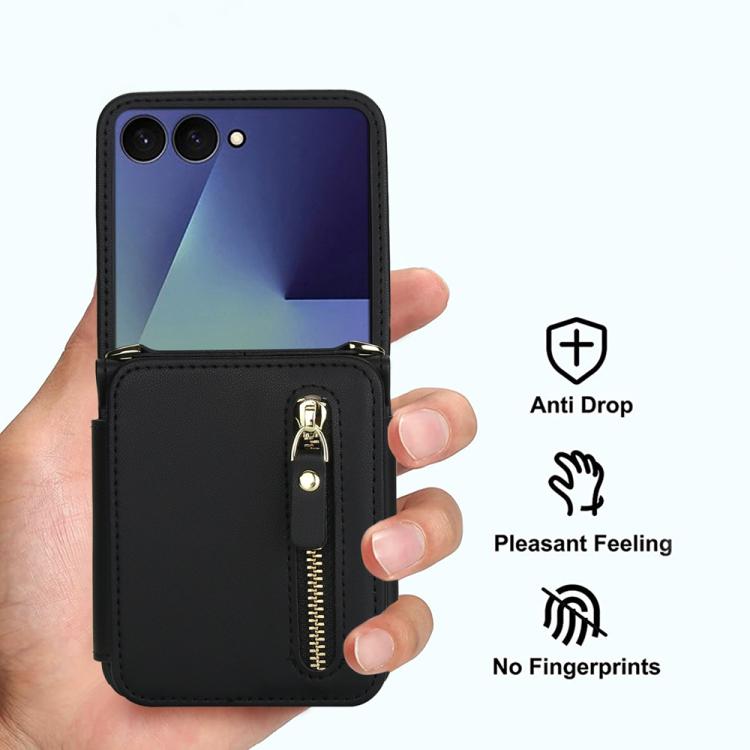 Crossbody Zipper Dual Buckle Card Bag Folding Phone Case