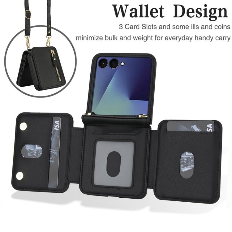 Crossbody Zipper Dual Buckle Card Bag Folding Phone Case
