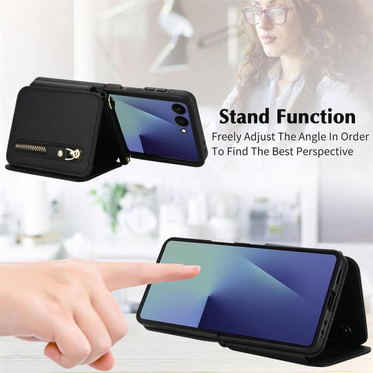 Crossbody Zipper Dual Buckle Card Bag Folding Phone Case