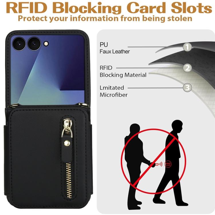 Crossbody Zipper Dual Buckle Card Bag Folding Phone Case