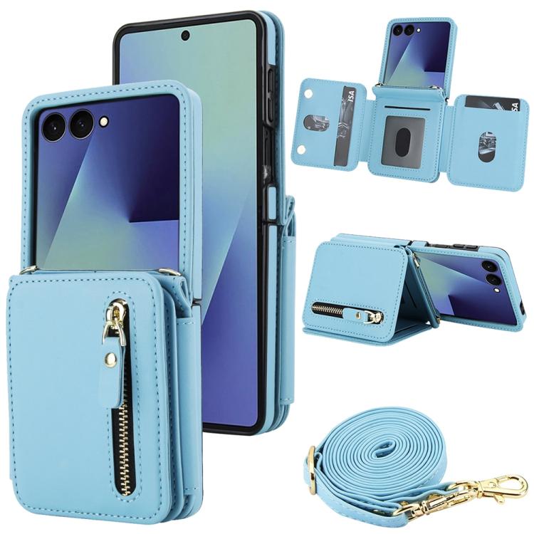 Crossbody Zipper Dual Buckle Card Bag Folding Phone Case