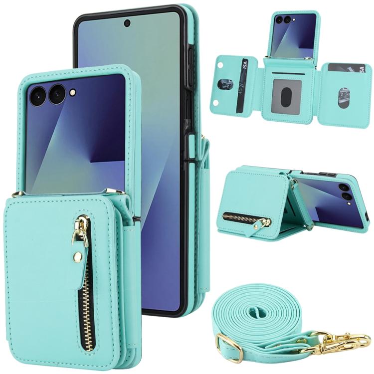 Crossbody Zipper Dual Buckle Card Bag Folding Phone Case