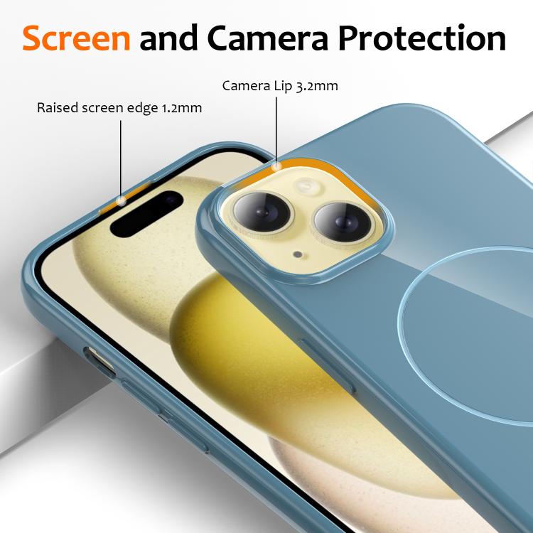 Glossy TPU Shockproof MagSafe Phone Case with Lanyard