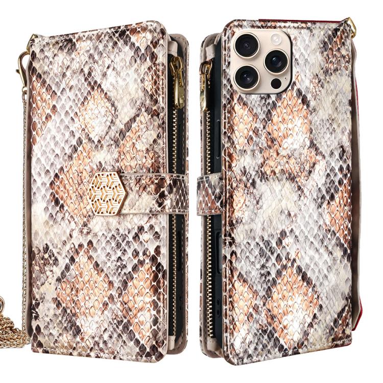 Crossbody Handle Snake Texture Leather Phone Case